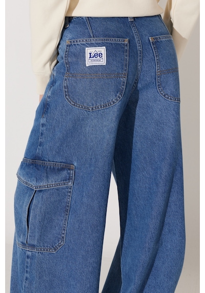 Lee Loose Fit Geniş Kesim Normal Bel Açık Mavi Esnek Cargo Slouch Jean Denim Kot Pantolon L34NHLD67 Mavi