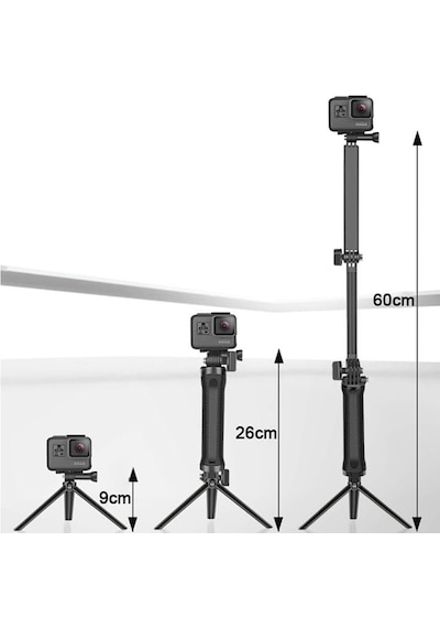 Ayex 3 Ü 1 Arada Katlanabilir Selfie Stick Tripod Uzatılabilir Kol, Kamera Tutacağı Ve Mini Tripod -