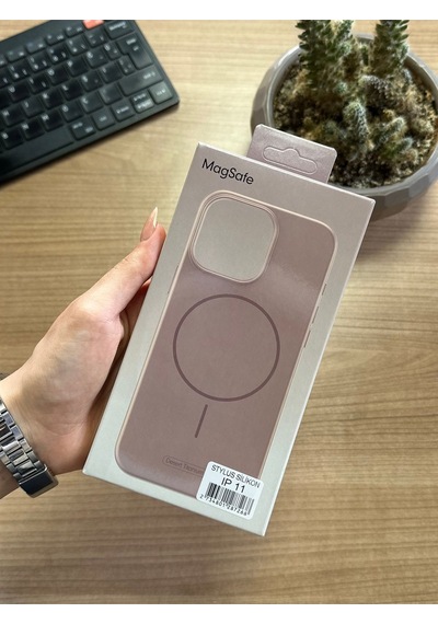 Apple Uyumlu iPhone 11 Stylus Silikon Kılıf Bej