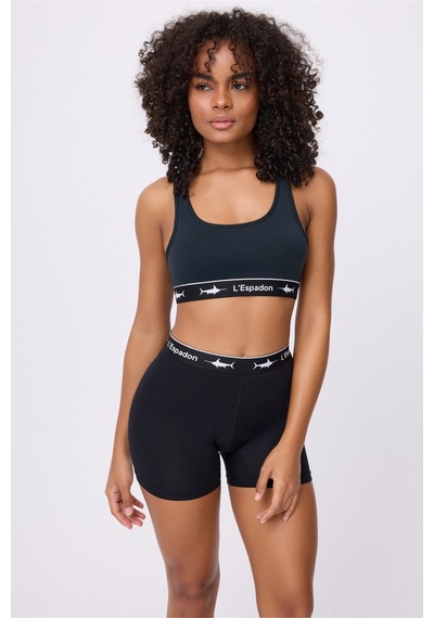 Athleshorts Yüksek Bel Kadın Uzun Boxer Şort -3081 Siyah