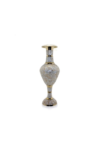 Kargo Pirinç Sedefli Vazo 90 Cm Ksk131 Najmaddin Çok Renkli