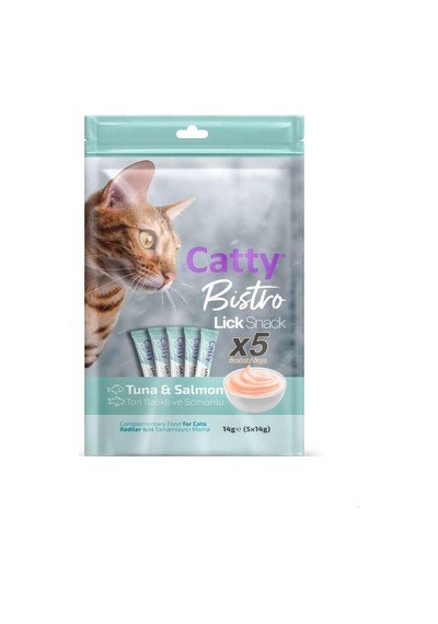 Catty Bistro Ton Balıklı Ve Somonlu Yetişkin Kedi Krema Ödülü 5 X 14 Gr