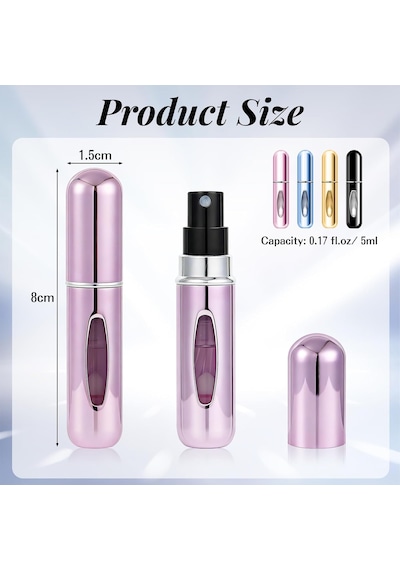 4 Adet 5 Ml Parfüm Spreyi, Doldurulabilir, Boş Seyahat Parfümü, Mini Taşınabilir Sprey Şişesi,
