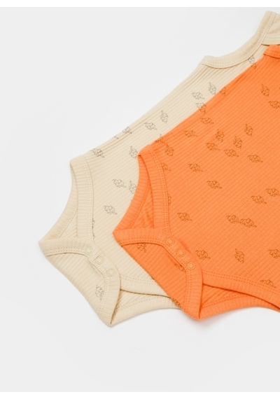 BabyCosy Organik Modal Fil Baskılı 2'li Askılı Badi 001