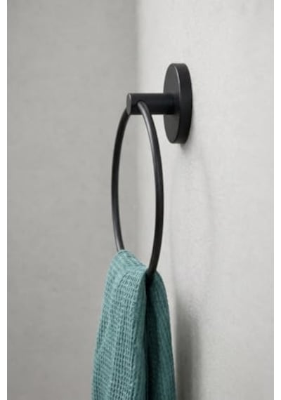 Yuvarlak Halka Banyo Mutfak Havlu Askılığı Siyah-102