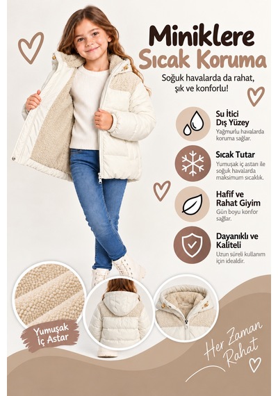 Ahengim Kız Çocuk Kapüşonlu Şişme Mont Yumuşak İç Astarlı Omuz Detaylı Kışlık Mont Ak4252 Ekru Ahengim Kız Çocuk Kapüşonlu Şişme Mont Yumuşak İç Astarlı Omuz Detaylı Kışlık Mont Ak4252 Ekru