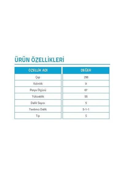 YAVUZSAN 24105 Fren Diski Mercedes W124 85-96 Arka (258 Mm)