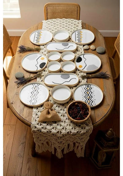 Kitchen Life Axial Stackable 14 Parça 6 Kişilik Kahvaltı Takımı Çok Renkli