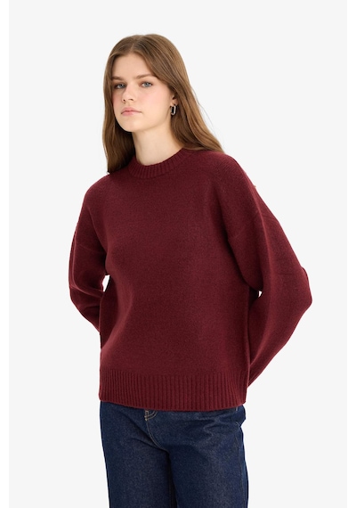 Defacto Oversize Geniş Kalıp Bisiklet Yaka Triko Kazak R6044az25wnbr452 Bordo-br452