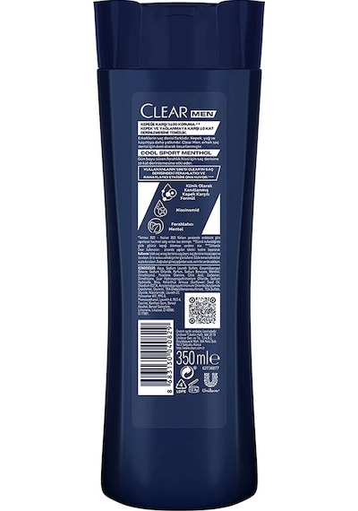 Clear Men Cool Sport Menthol Kepeğe Karşı Etkili Şampuan 3 x 350 ML