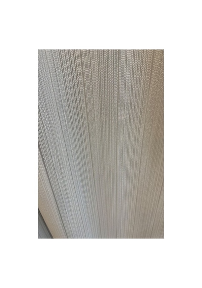 Ince Çizgi Desenli Düz Pilesiz 475 X 250 Cm Tül Perde Kırık Beyaz