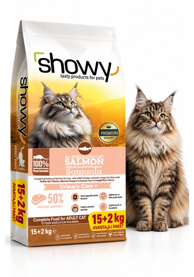 Showy Somonlu Kısırlaştırılmış Yetişkin Kedi Kuru Maması 15+2 Kg