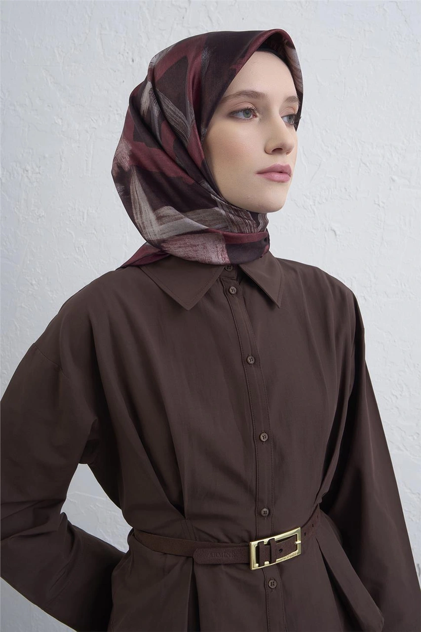 Armine Saf İpek Sura Eşarp 9413d 81 Bordo