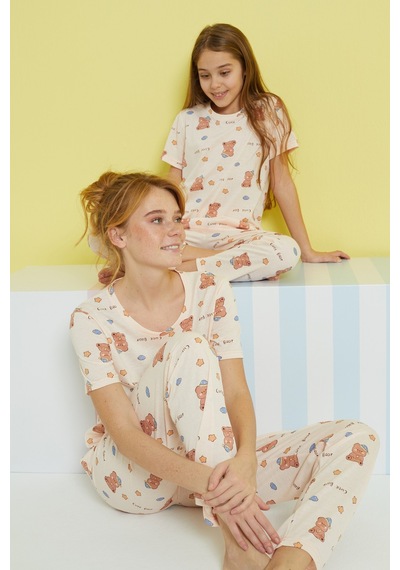 Siyah İnci Örme Pijama Takım 24107090 Çok Renkli