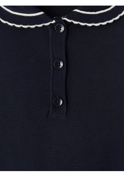 Lcw Comfort Lacivert Polo Yaka Kadın Triko Kazak