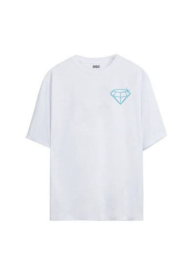 Ogc Elmas Oversize Unisex T-shirt Beyaz