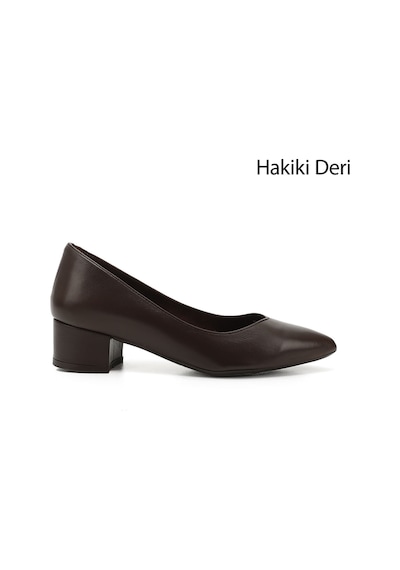 Gönderi(R) Gönderi R Kadın Kahve Antik Kısa Kalın Topuklu Hakiki Deri Ayakkabı Gdza13425172 Kahve