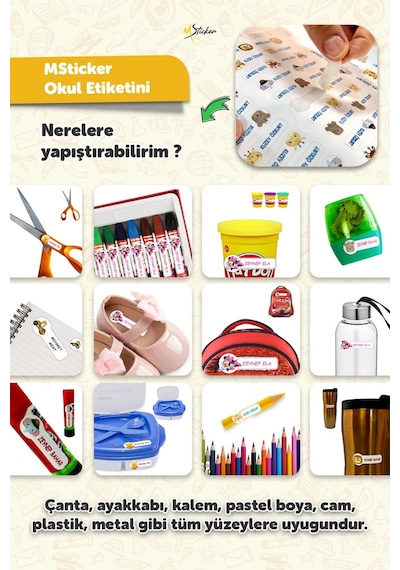 Okul Etiketi Kalem Defter İsimli Etiket Isim Yazılabilen Rapunzel - 190 Adet Özel Yeni Tasarım Beyaz