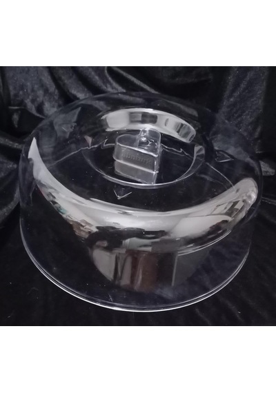 Pasta Kek Tabağı İçin Şeffaf Fanus Kapak 26 Cm Kırılmaya Dayanıklı Plastik Sağlıklı Tazelik Koruyucu