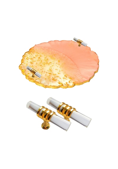 Epoksi Tepsi Kulpu Cam Kulp T Model 2 Adet Gold