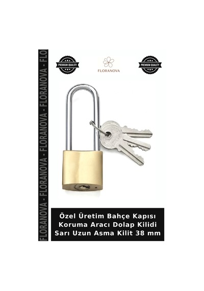 Özel Üretim Bahçe Kapısı Koruma Aracı Dolap Kilidi Sarı Uzun Asma Kilit 38 Mm