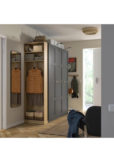 Ikea Koyu Gri Fonksiyonel Kapaklı Gardırop 170x60x201 Cm