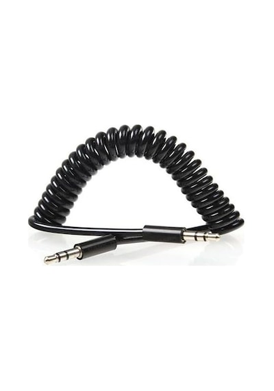 Metre Spiralli Aux 3.5mm Kulaklık Ses Aktarma Kablosu Araç Telefon Tablet Laptop Pc