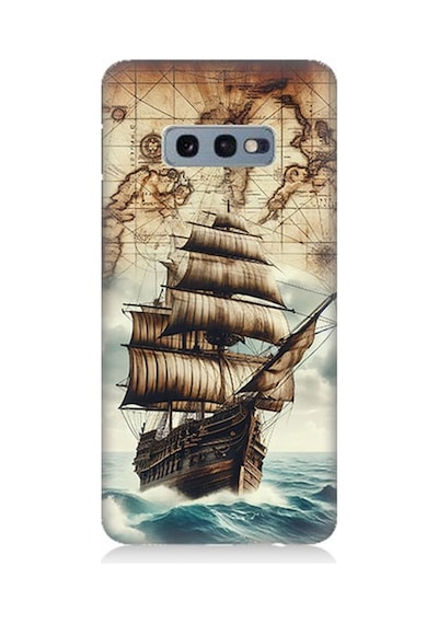 Samsung Galaxy S10e Uyumlu Haritada Yelkenli Macera Desenli Silikon Kılıf Çok Renkli