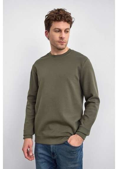 Backandbond Haki Regular Fit Bisiklet Yaka Sweatshirt