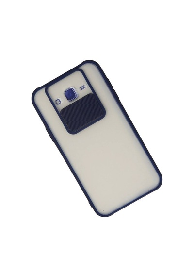 Samsung Galaxy Uyumlu J7 Kılıf Palm Buzlu Kamera Sürgülü Silikon - Lacivert Evimdeyokyok