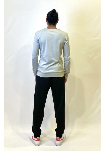Süperlife Bisiklet Yaka Uzun Kollu Dar Kalıp İnce Erkek Sweatshirt Spr2019k18 Su Yeşili