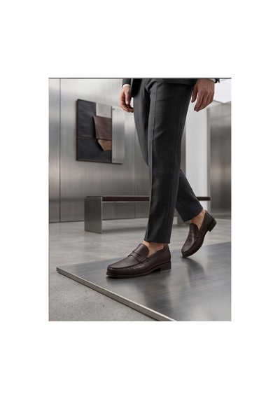 Crc Ayakkabı %100 Hakiki Deri Rugan Erkek Loafer - El İşçiliği Premium Klasik Ayakkabı - Burgundy Patent Kahverengi