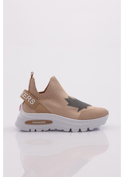 Dgn 070 Kadin Yazili Sneaker 070-2252-R0152 Bej