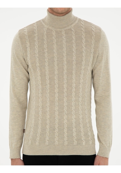 Pierre Cardin Erkek Kum Melanj Kazak /triko 50300500-vr123 Kum Melanj