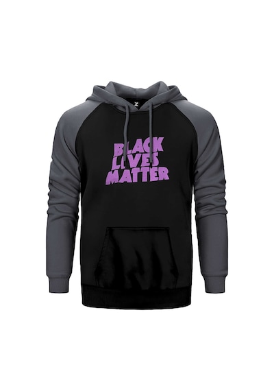 Black Sabbath Black Lives Matter Gri Renk Reglan Kol Kapşonlu Sweatshirt Gri