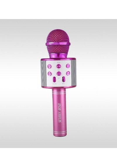 Kişiye Özel Bluetooth Karaoke Mikrofon Ve Hoparlör - Pembe