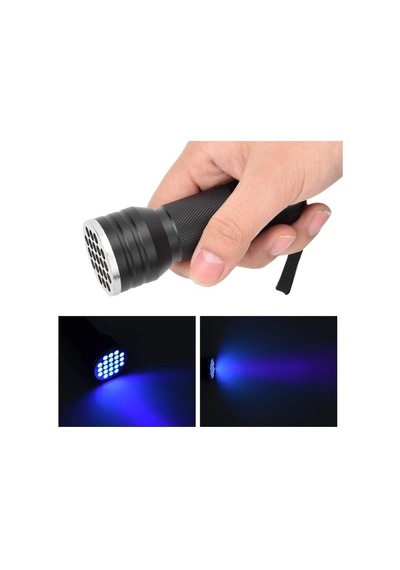 Valkyrie 21 Led 395nm Güneş Işığı Eltraviyole Uv El Feneri - Siya Siyah