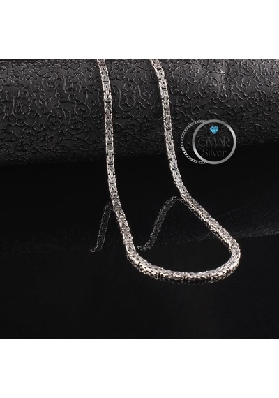 Omar Silver 925 Ayar El İşi Kral Kolye 4,50 Mm
