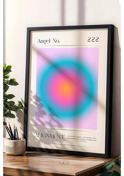 Angel No 222 Alignment Çerçeveli Tablo Melek Sayıları Hizalamak Aura Enerji Renkleri