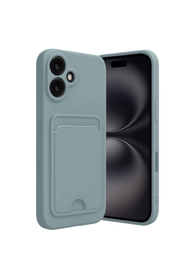 Apple iPhone Uyumlu - 16 Kılıf Kelvin Kartvizitli Silikon - Açık Yeşil
