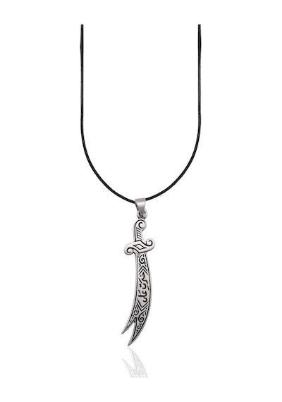 Oya Silver Mat İşlemeli Hz. Ali Zülfikar Gümüş Kolye Ucu 6x1.2cm Oyot324