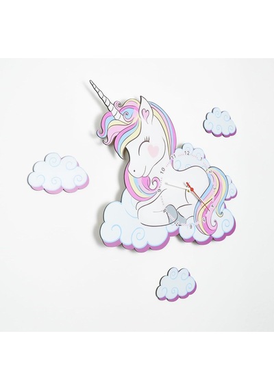 Sevimli Unicorn Çocuk Odası Ahşap Duvar Saati Elf-2312026 Diğer