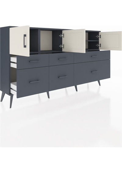 Arges Konsol 4 Raflı 6 Çekmeceli 4 Kapaklı 176x30x99 Antrasit-aytaşı/antrasit Aytası/antrasıt - Antrasıt Arges Konsol 4 Raflı 6 Çekmeceli 4 Kapaklı 176x30x99 Antrasit-aytaşı/antrasit Aytası/antrasıt - Antrasıt