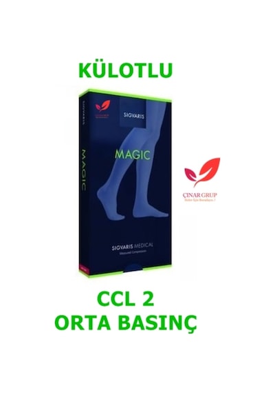 Sigvaris Magic Külotlu Varis Çorabı (Mg-2 Orta Basınç) Siyah CCL2 XL Kapalı Uzun