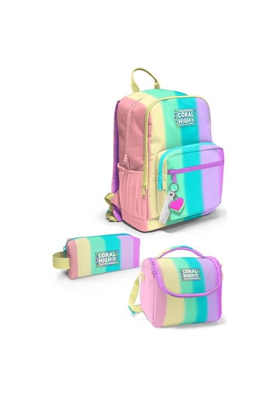 Coral High Renkli Çizgili 3'lü Okul Çanta Seti Set0123630