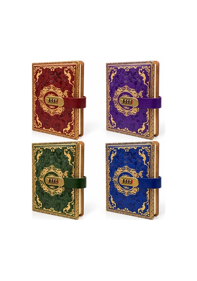 5 Adet Şifreli Deri Defter Özel Tasarım Kodlu Defter, Kilitli Not Defteri, Leather Notebook Journal 22x15 Cm