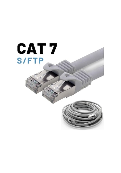 Irenis CAT7 Kablo S/FTP LSZH Ethernet Network Lan Ağ Kablosu 50 CM-Gri