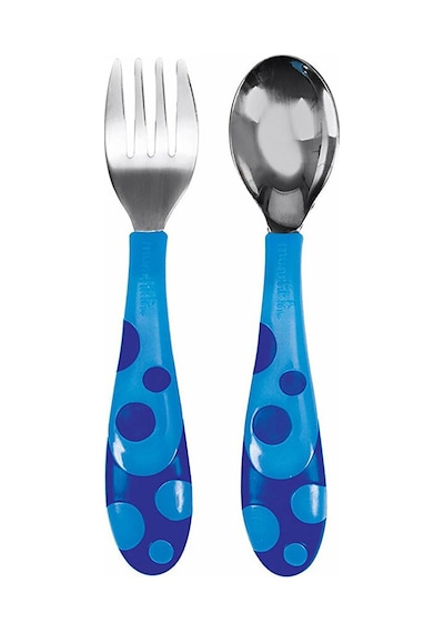 Eğitici Ergonomik Çatal ve Kaşık Seti Mavi 4 Adet
