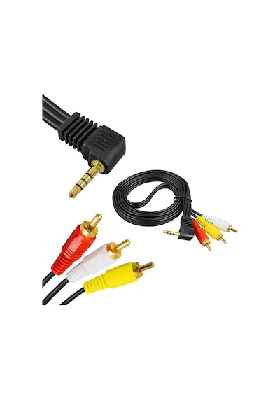 3.5mm Stereo Erkek Jack - 3 Rca Av Kablo 1.2 Metre Uydu Alıcısı, Tv, Ses Sistemi Uyumlu