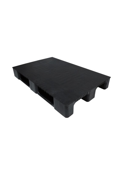 Plastik Palet Siyah 3 Kızaklı Raf Paleti 80X120X15 Cm 14 Kg